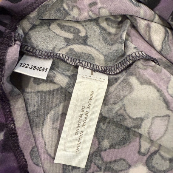 Loft abstract leopard print midi dress purple gray black SZ M - Picture 9 of 14